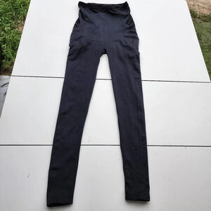 Assets Spanx Nylon Shaping Leggings Womens Black Stretch Slimming High Rise Sz M